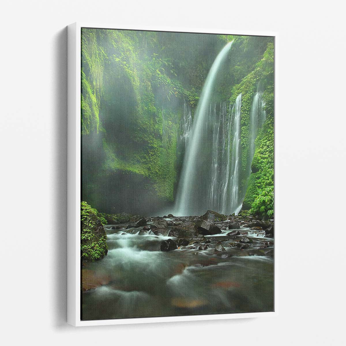 Long Exposure Photography of Lombok Waterfall, Tropical Landscape, Indonesia by Luxuriance Designs, made in USA