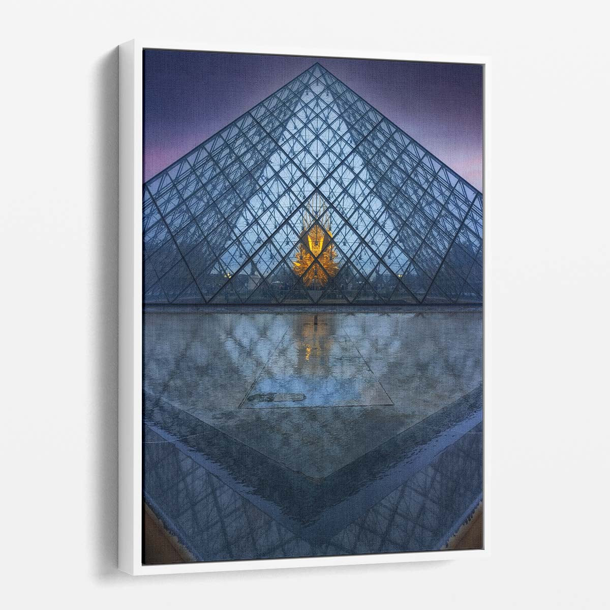 Iconic Louvre Pyramid Paris Photography Abstract Geometric Travel Artwork by Luxuriance Designs, made in USA