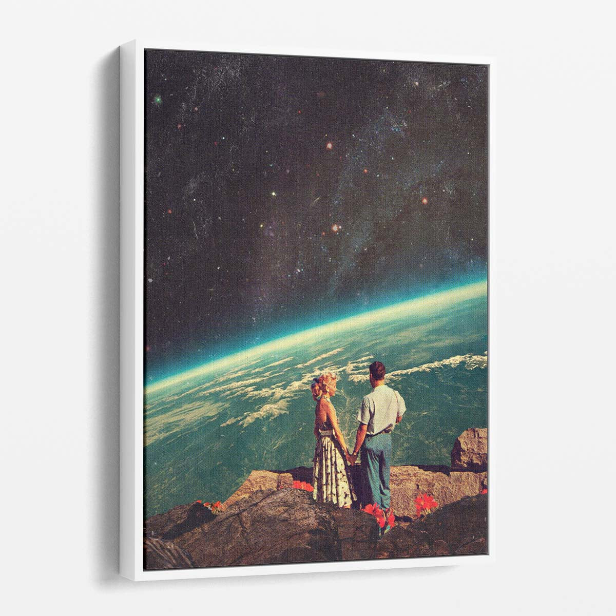 Romantic Galaxy Love Collage Illustration by Frank Moth by Luxuriance Designs, made in USA