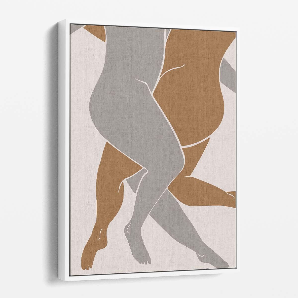 Mid-Century Matisse-Inspired Figurative Illustration of Cuddling Lovers by Luxuriance Designs, made in USA