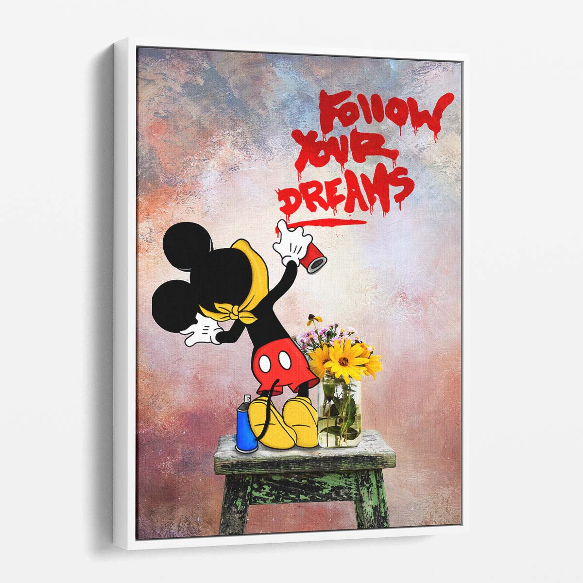 Mickey Mouse Follow Your Dreams Wall Art by Luxuriance Designs. Made in USA.