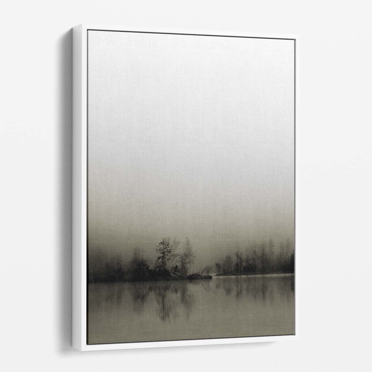 Misty Lake Serenity Sepia-Toned Autumn Photography by Henrik Spranz by Luxuriance Designs, made in USA