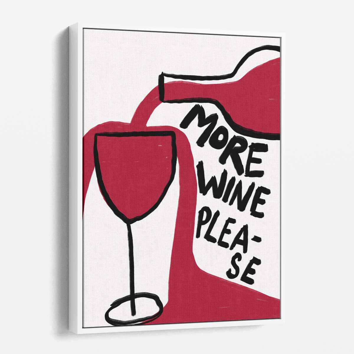 Inspirational Wine Typography Illustration for Kitchen Decor by Luxuriance Designs, made in USA
