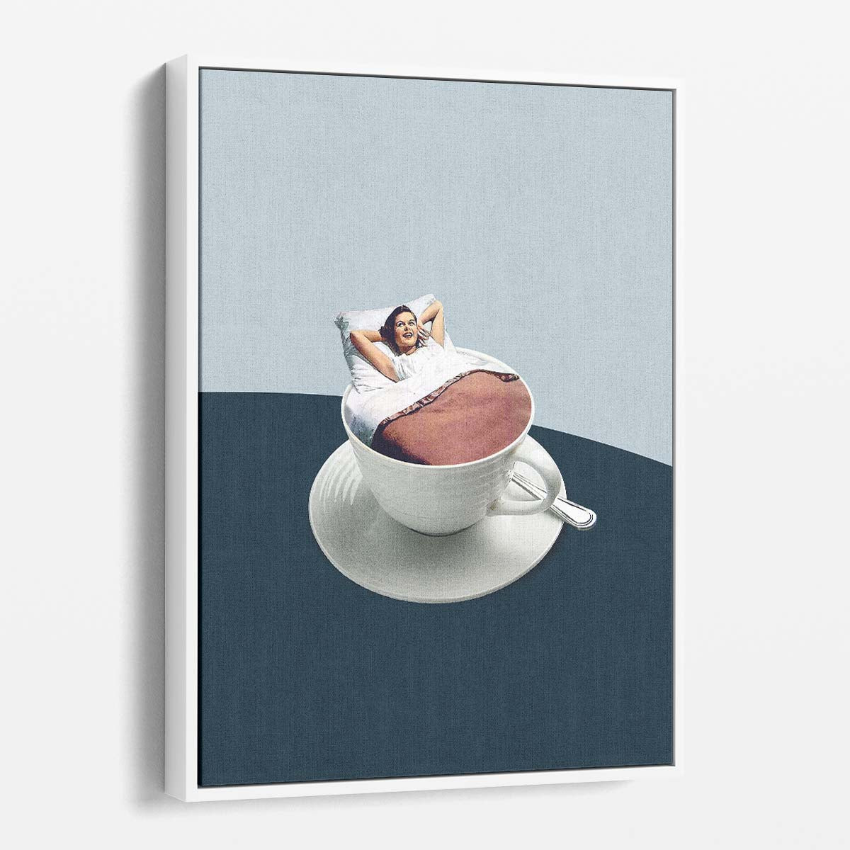 Mid-Century Illustration Wall Art, Morning Rituals with Woman & Coffee by Luxuriance Designs, made in USA