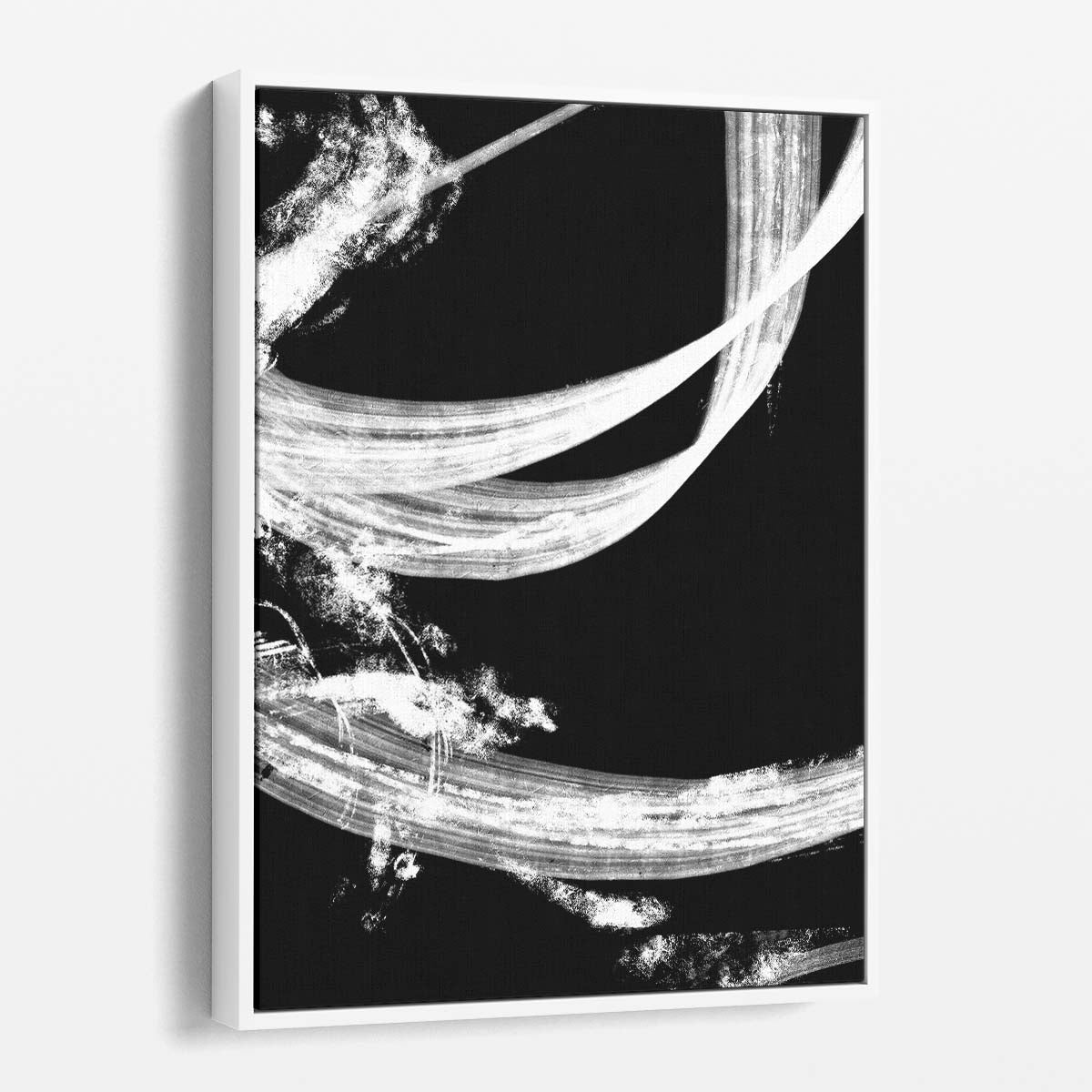 Monochrome Abstract Geometric Illustration Tapestry - Painterly Black and White by Luxuriance Designs, made in USA