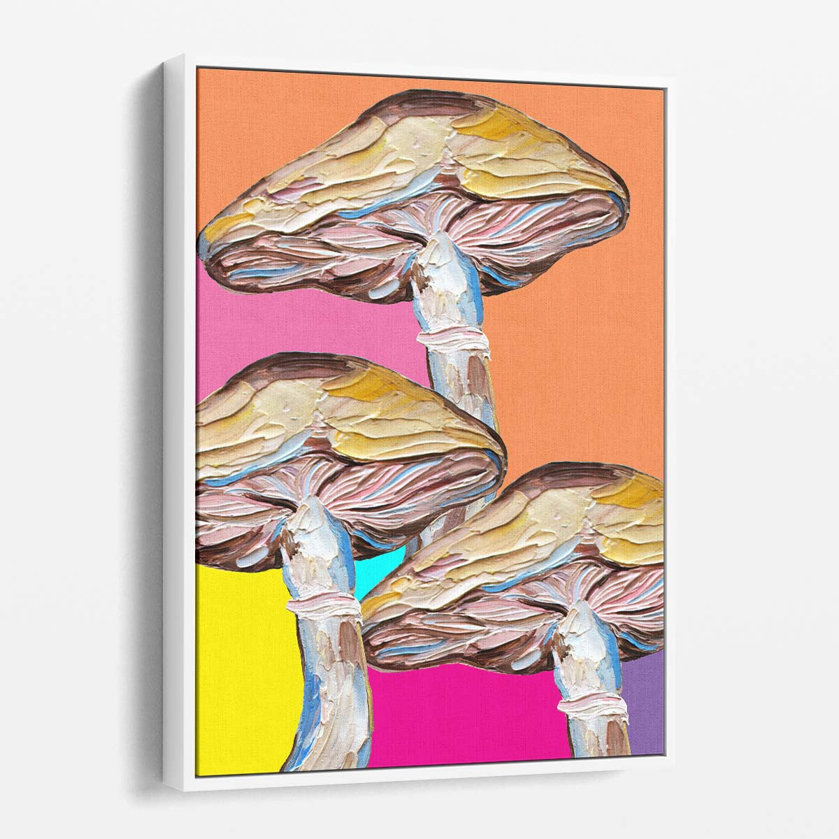 Psychedelic Mushrooms Illustration, Colourful Macro Fungi Wall Art by Luxuriance Designs, made in USA