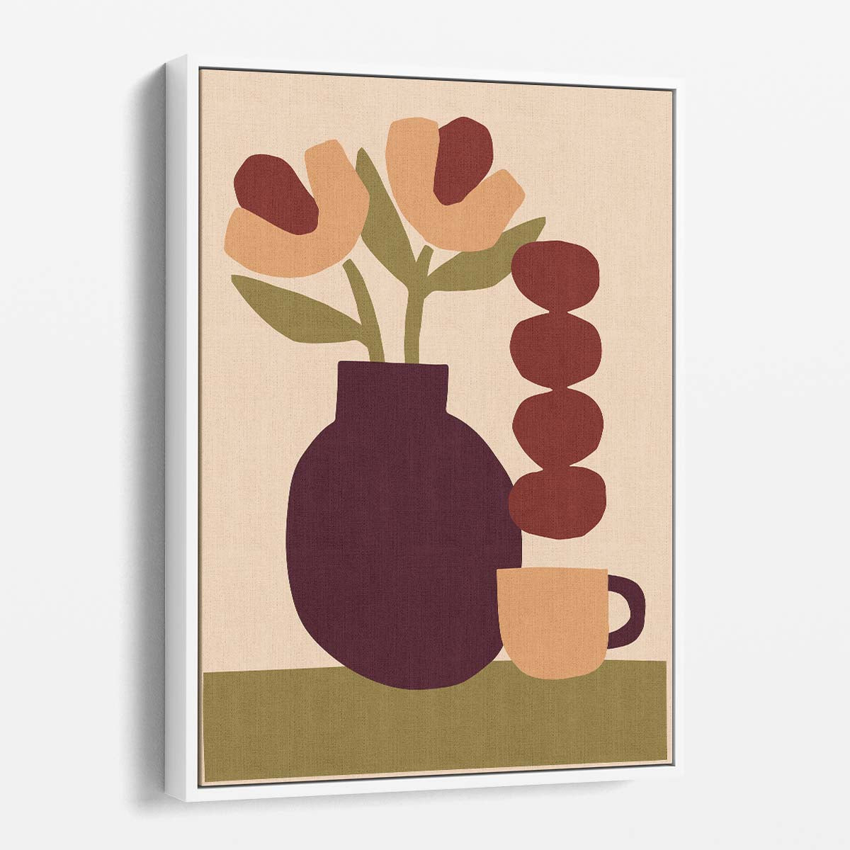 Floral Abstraction Illustration Purple Flowers in Vase, by Margaux Fugier by Luxuriance Designs, made in USA