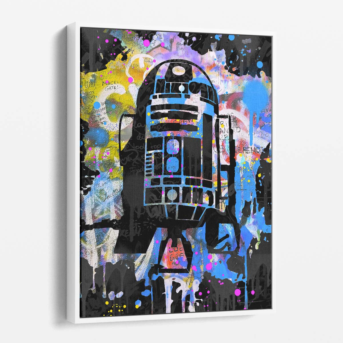 R2D2 Star Wars Graffiti Wall Art by Luxuriance Designs. Made in USA.