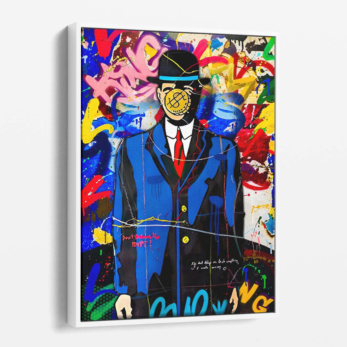 Rene Magritte Son of A Man Graffiti Wall Art by Luxuriance Designs. Made in USA.