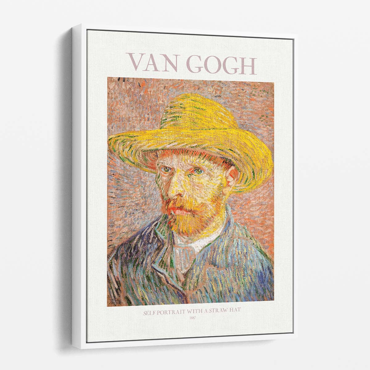 Van Gogh Self-Portrait with Straw Hat, Master Oil Painting Illustration by Luxuriance Designs, made in USA