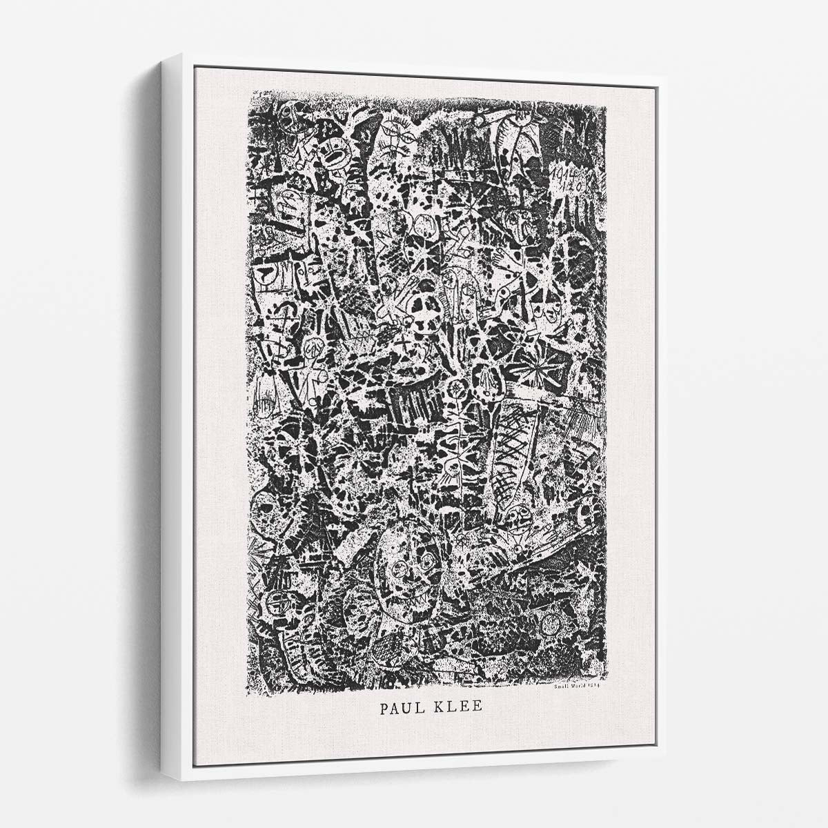 1914 Paul Klee Small World Monochrome Abstract Art Print by Luxuriance Designs, made in USA