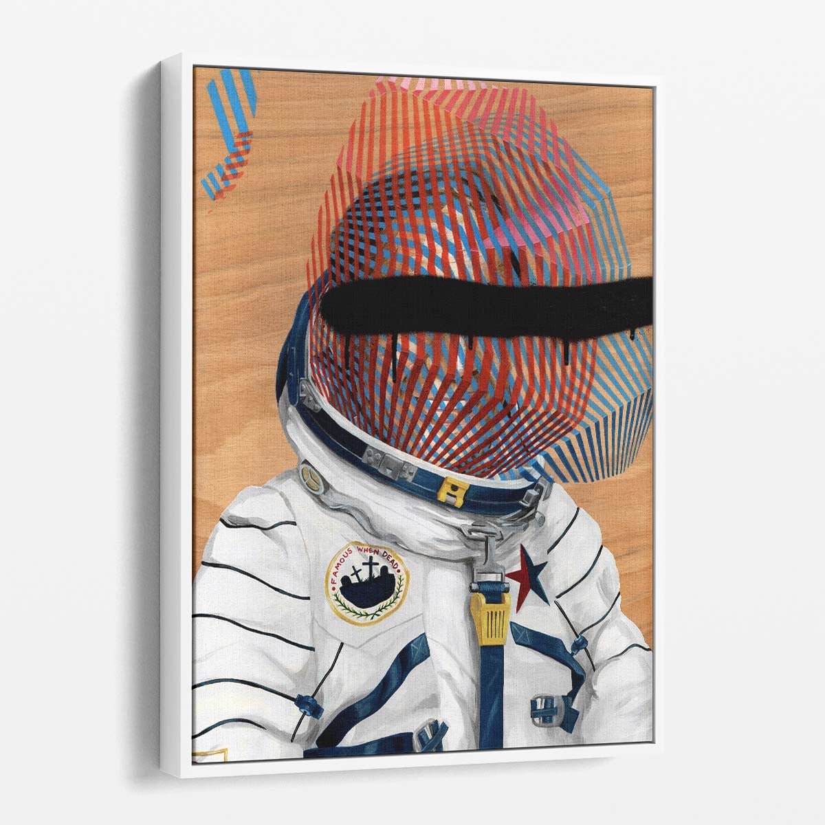 Surreal Spaceman Portrait Illustration by Famous When Dead on Wood by Luxuriance Designs, made in USA