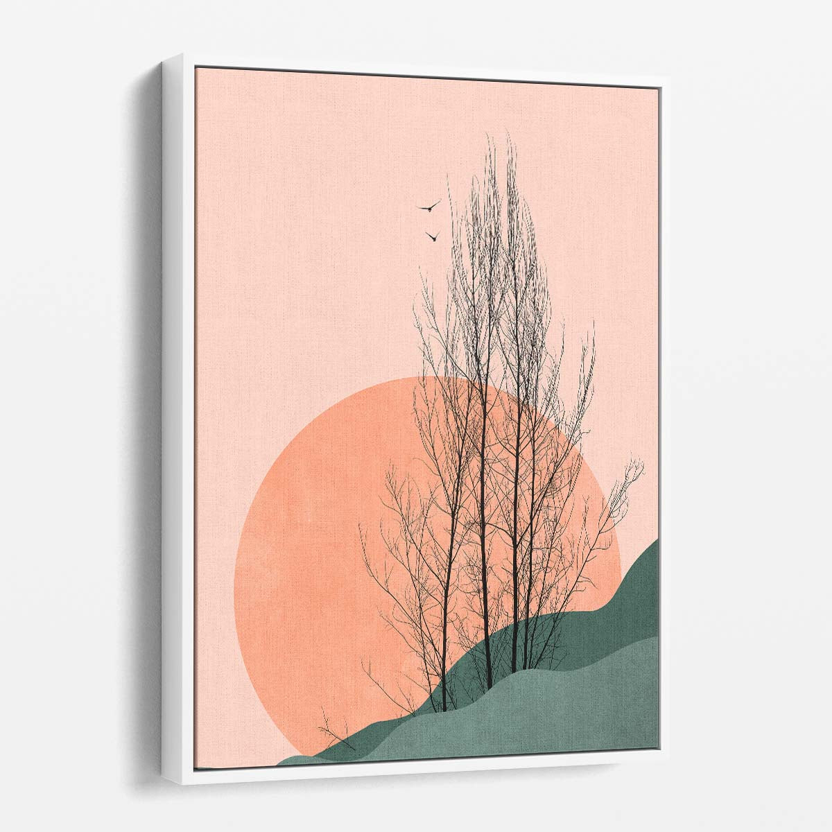Kubistika's Tranquil Sunset Tree Branch Illustration Wall Art by Luxuriance Designs, made in USA