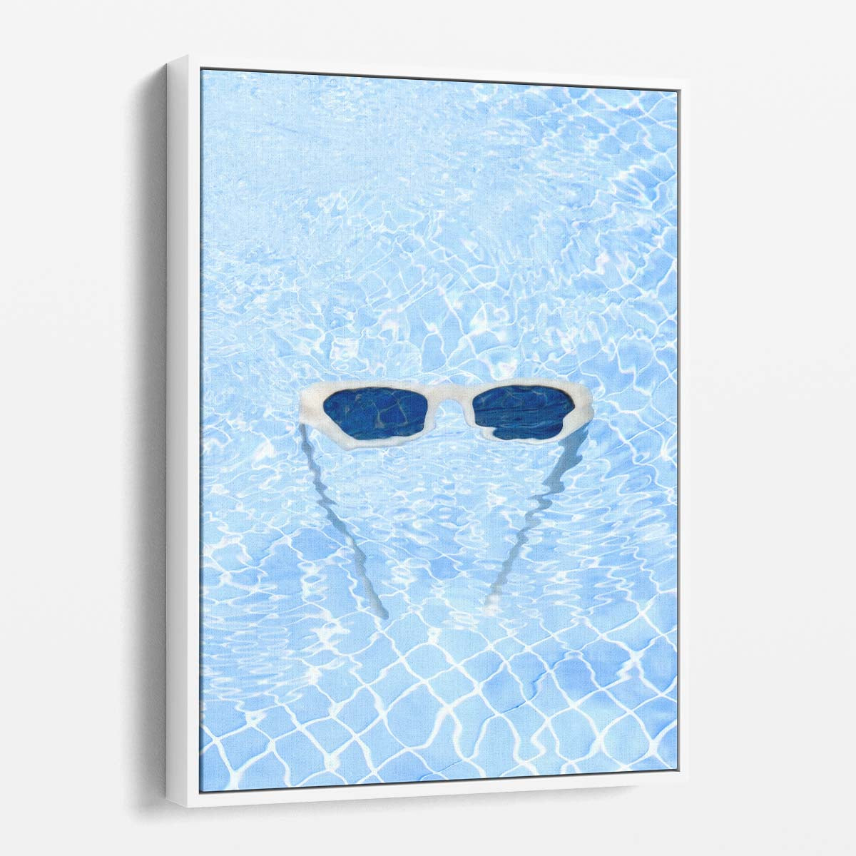 Blue Pool Water, Floating Sunglasses Summer Vacation Photography by Luxuriance Designs, made in USA