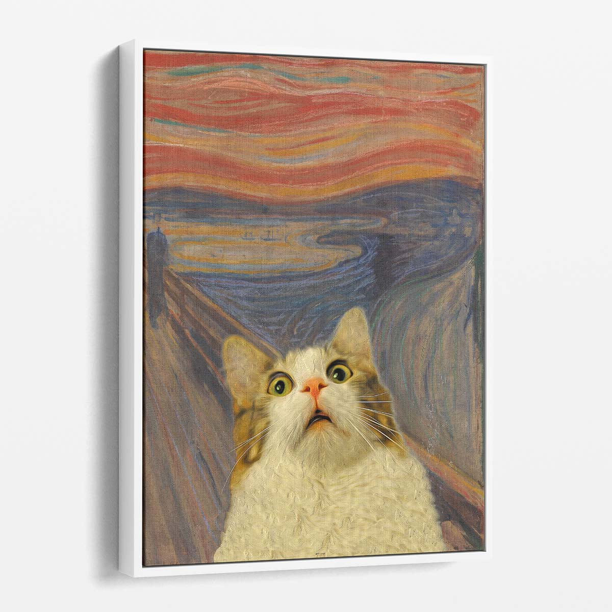 Funny Cat Scream Illustration, Memes-Inspired, Animal Portrait Wall Art by Luxuriance Designs, made in USA
