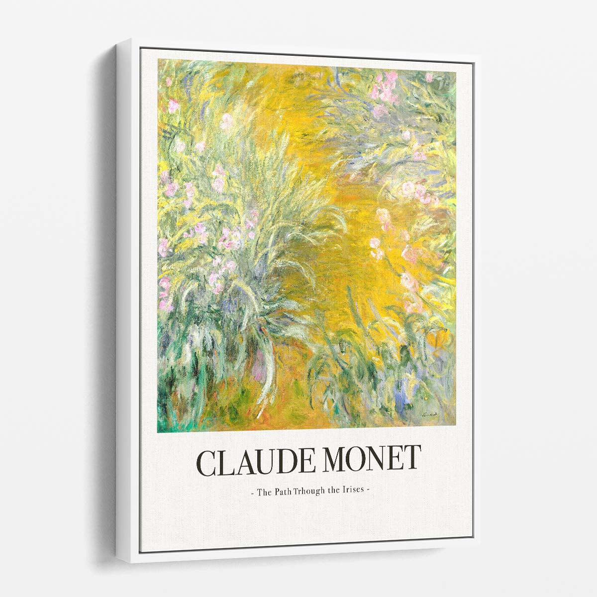 Claude Monet's Masterpiece, Floral Oil Painting of Irises Path by Luxuriance Designs, made in USA