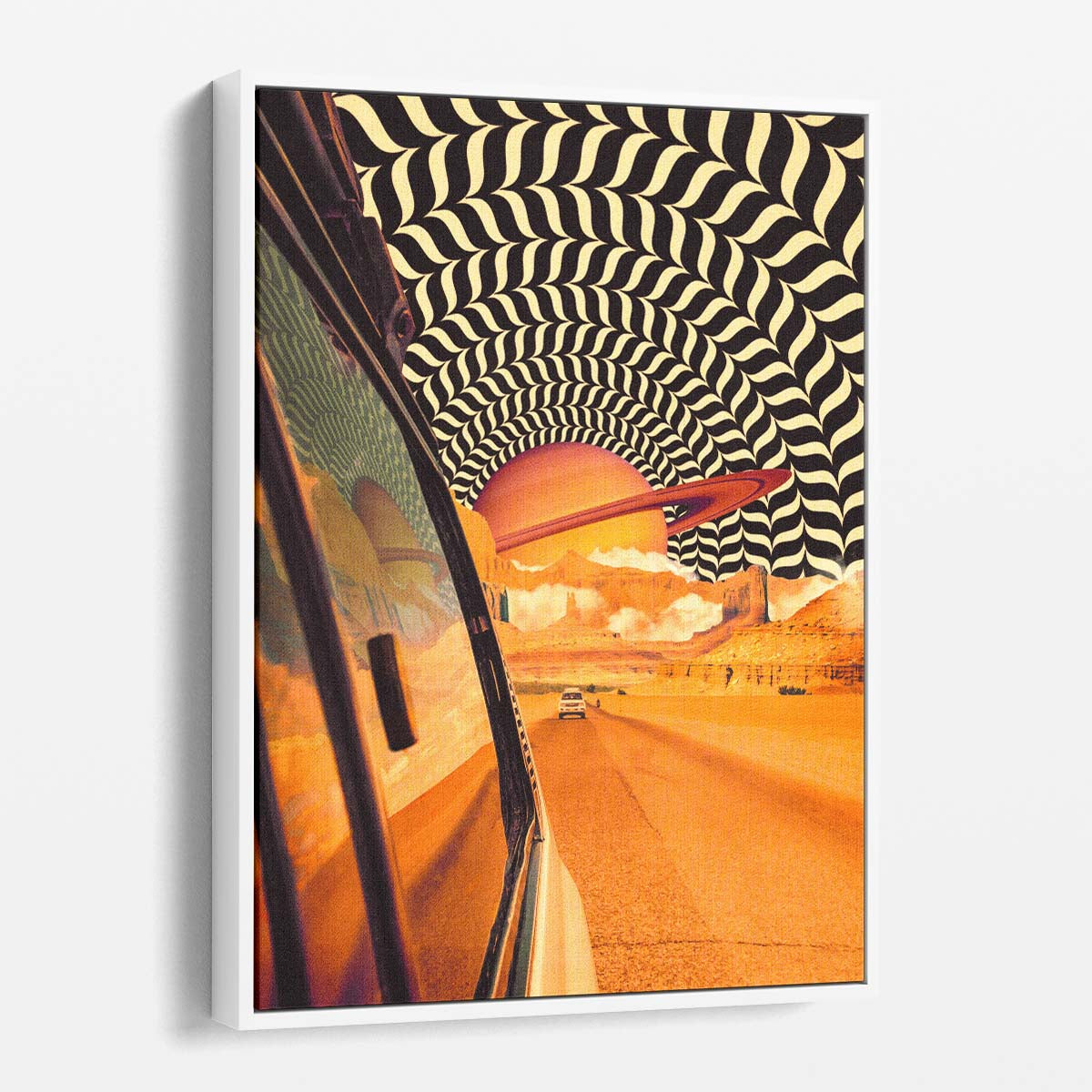 Psychedelic Road Trip II Vintage Saturn Collage Art by Taudalpoi by Luxuriance Designs, made in USA