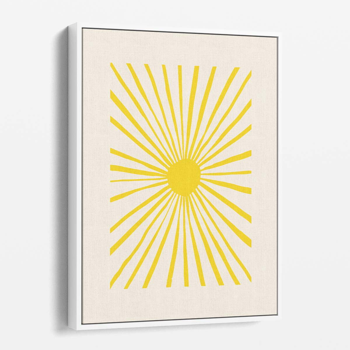 Mid-Century Sun Illustration, Sunny Yellow Sky Geometric Wall Art by Luxuriance Designs, made in USA