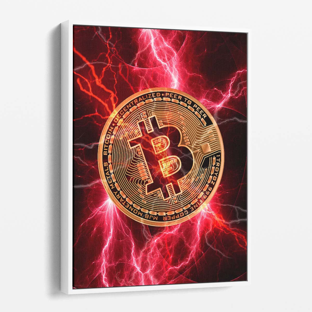 Thunderous Bitcoin Wall Art by Luxuriance Designs. Made in USA.