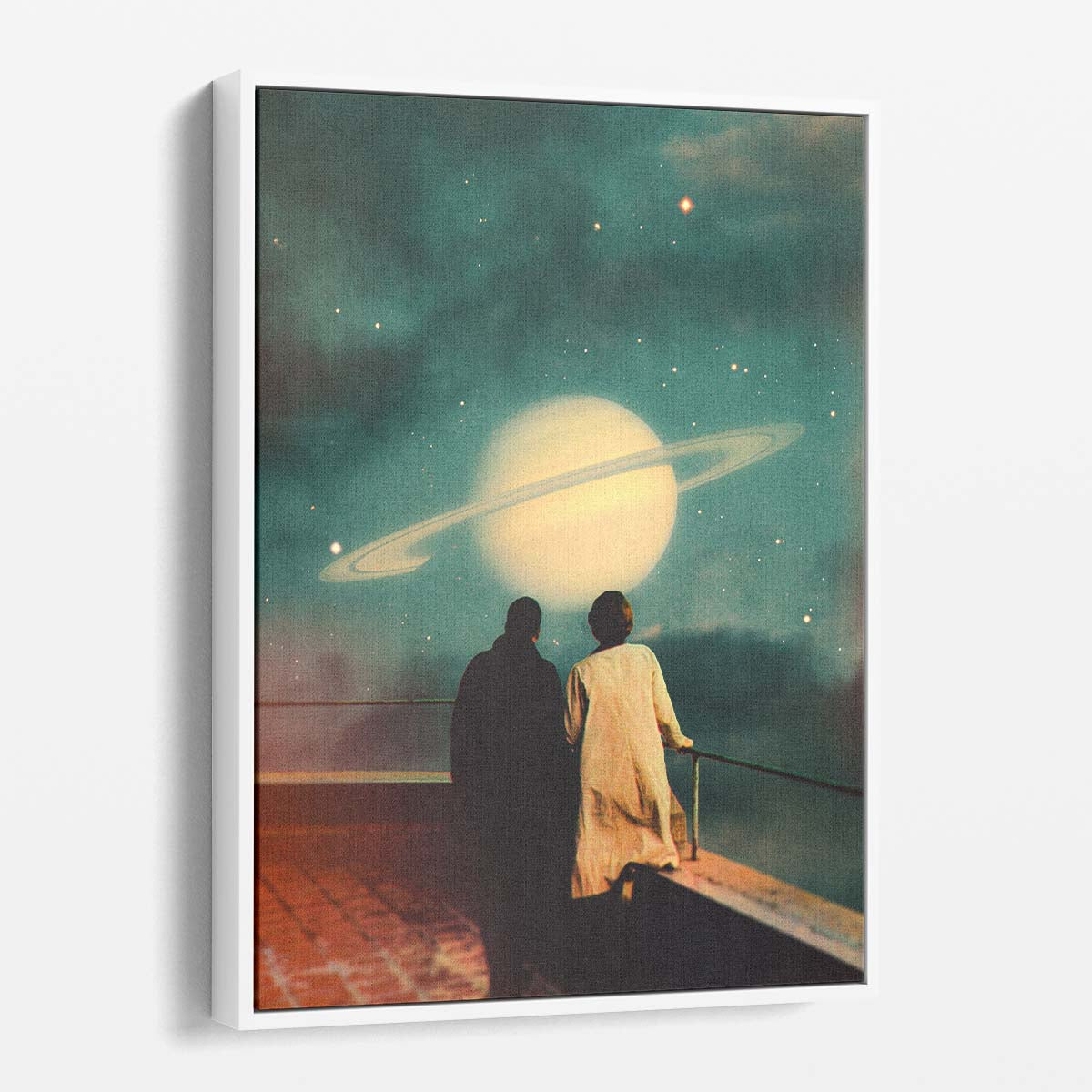 Romantic Retro-Futuristic Space Adventure Collage Wall Art by Taudalpoi by Luxuriance Designs, made in USA