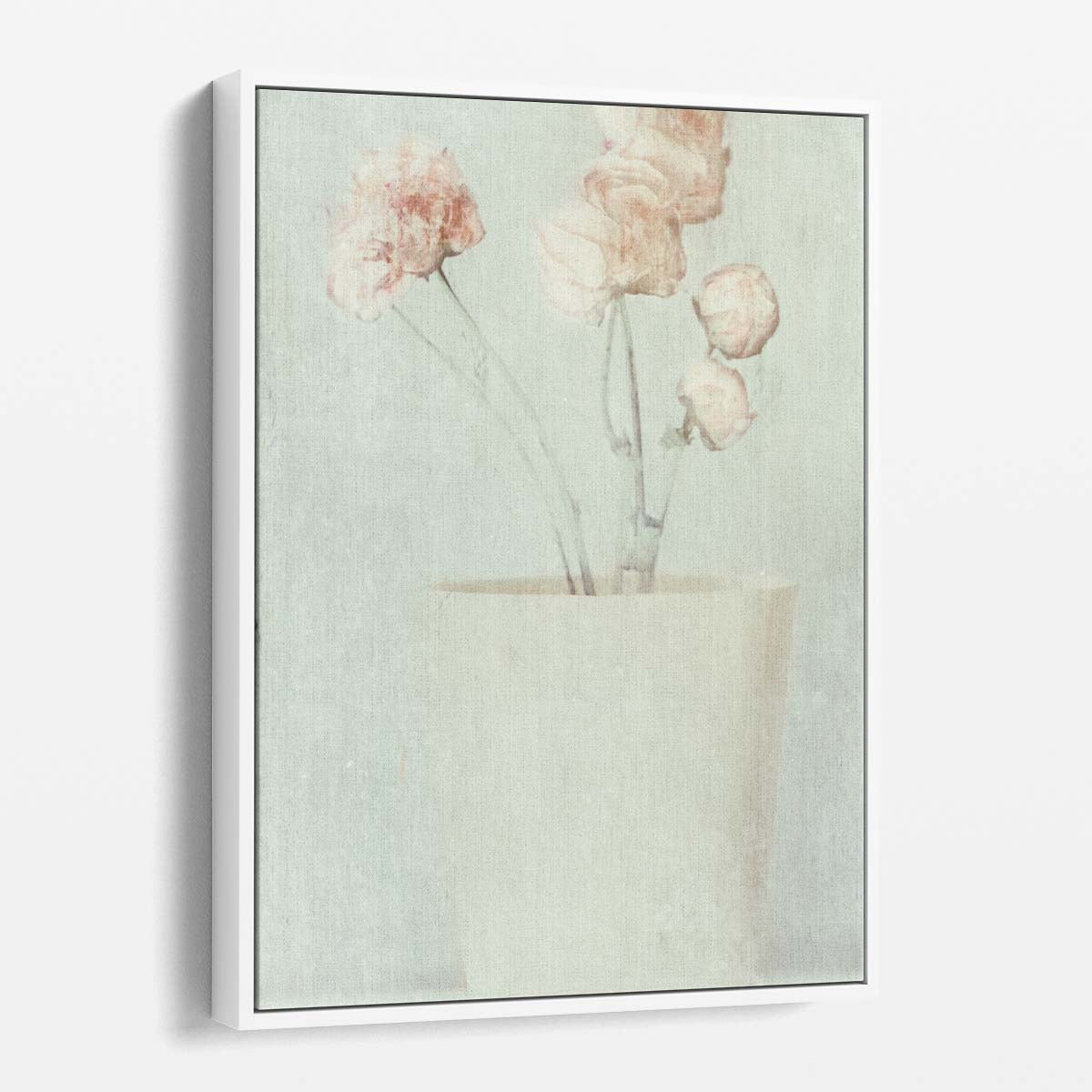 Vintage Pink Rose Floral Photography, Textured Oil Painting Art by Luxuriance Designs, made in USA