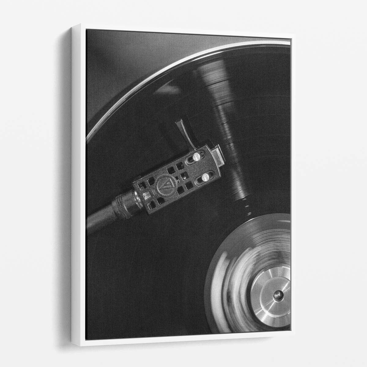 Vintage DJ Vinyl Record Player Photography in Monochrome by Luxuriance Designs, made in USA