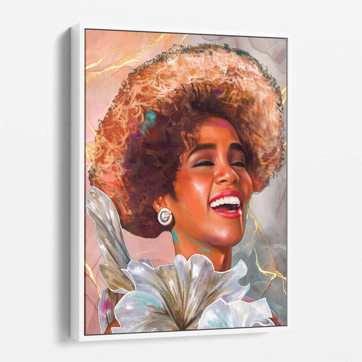 Whitney Houston Portrait Wall Art by Luxuriance Designs. Made in USA.