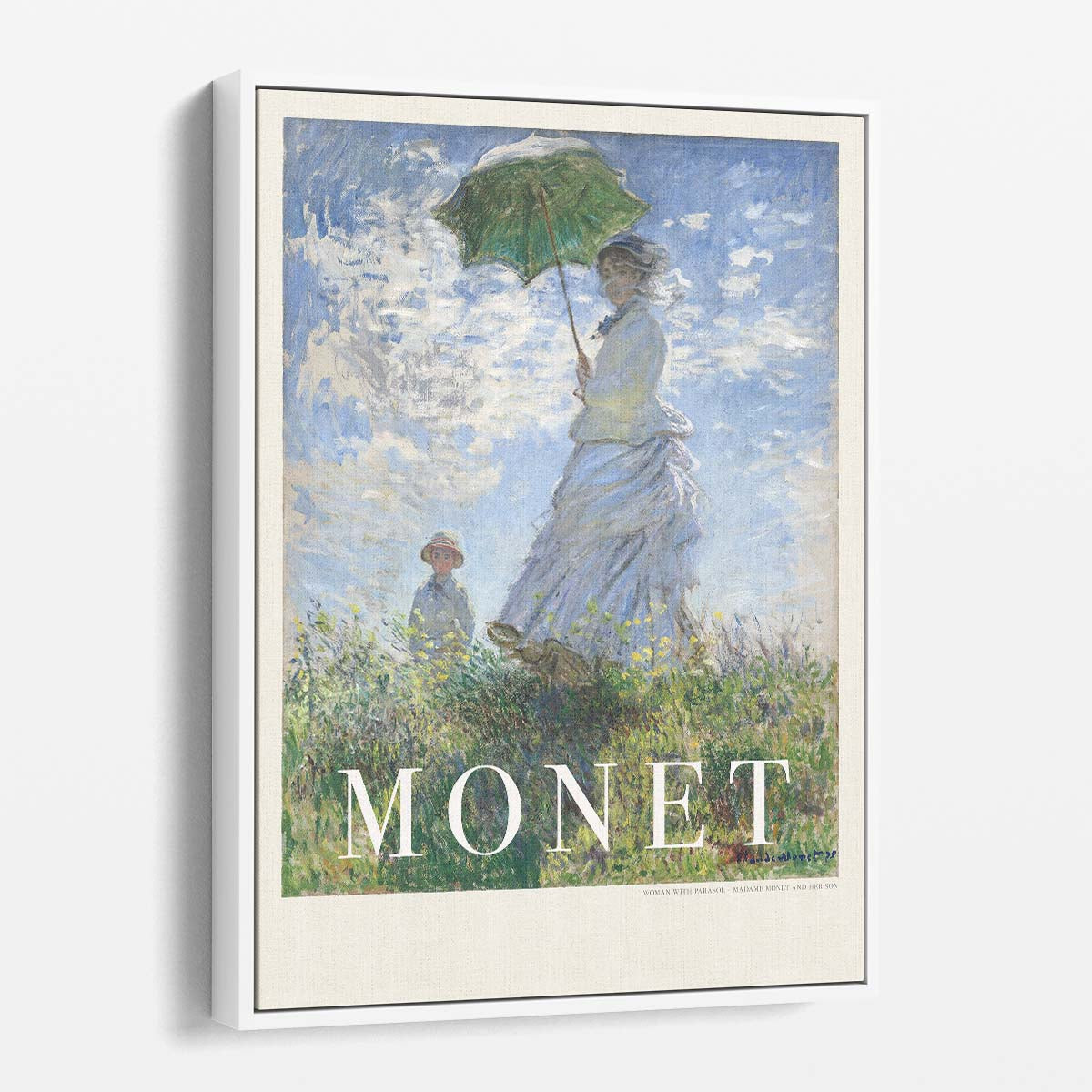 Claude Monet's Woman With Parasol, Illustrated Art Poster by Luxuriance Designs, made in USA