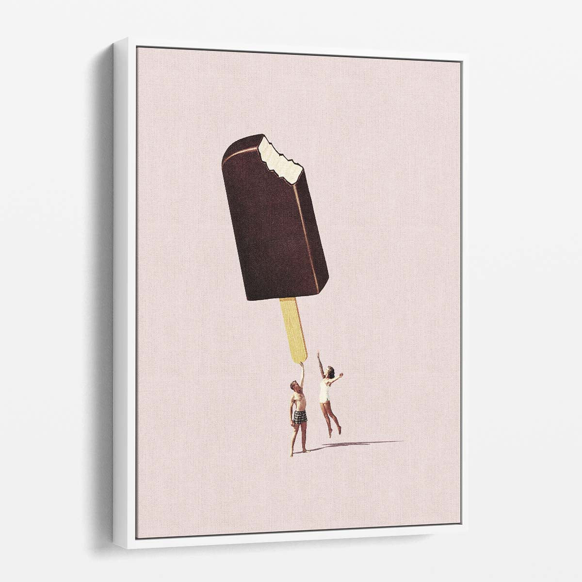 Mid-Century Ice Cream Duo Joyful Illustration Wall Art by Luxuriance Designs, made in USA