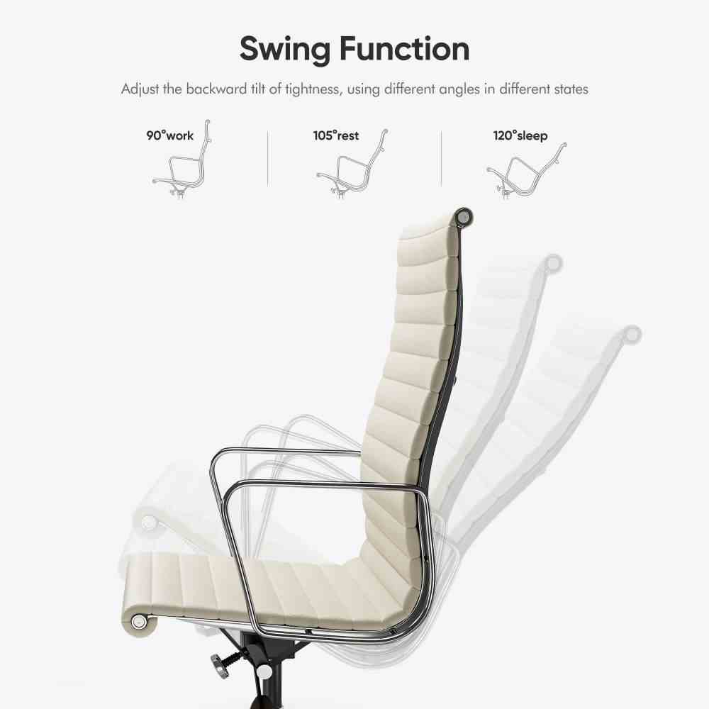 Luxuriance Designs - Eames Aluminum Group Chair - White Color and High Backrest Swing Function - Review