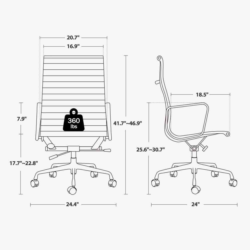 Luxuriance Designs - Eames Aluminum Group Chair - White Color and High Backrest Dimension - Review