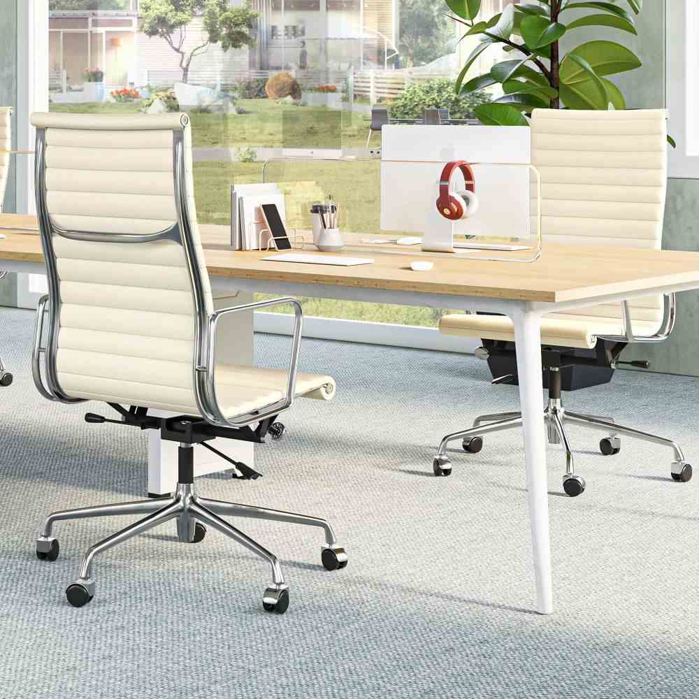 Luxuriance Designs - Eames Aluminum Group Chair - White Color and High Backrest Office Setting - Review
