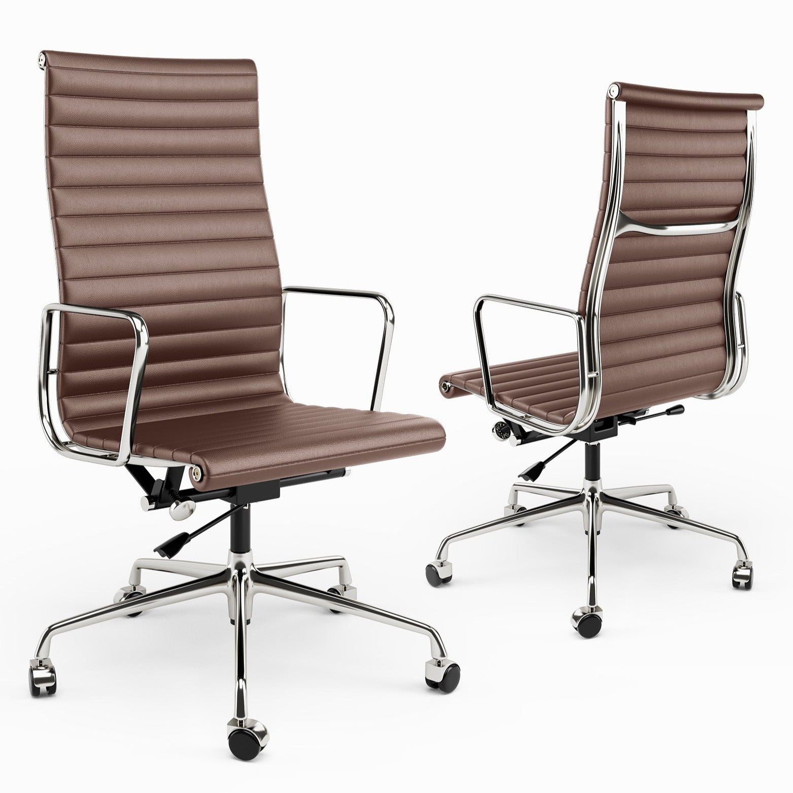 Luxuriance Designs - Eames Aluminum Group Chair - Brown Color and High Backrest - Review