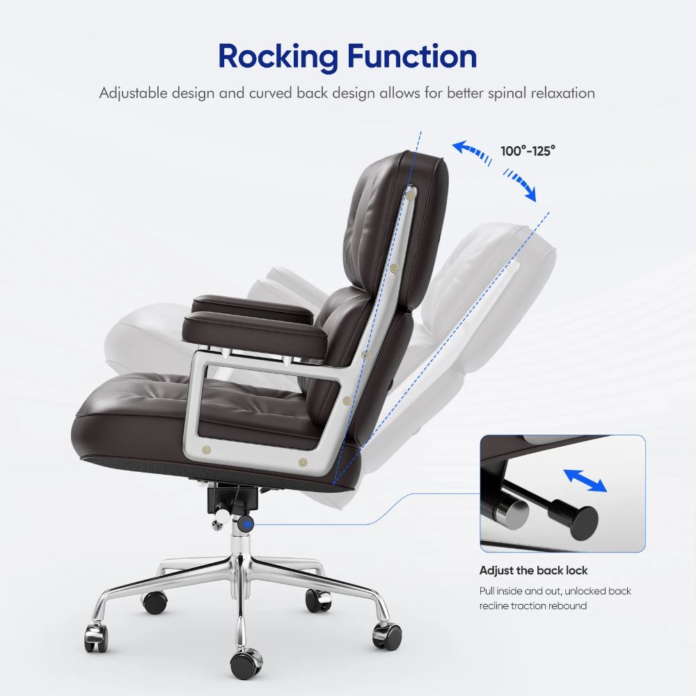 Luxuriance Designs - Eames Executive Office Chair Replica - Real Leather - Rocking Function - Review
